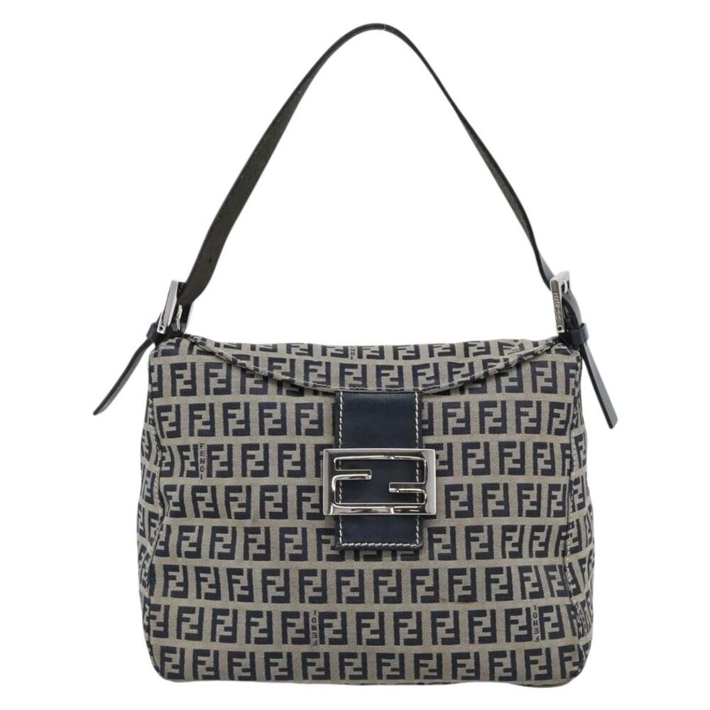 Fendi Mamma Baguette Zucchino Shoulder Bag Blue